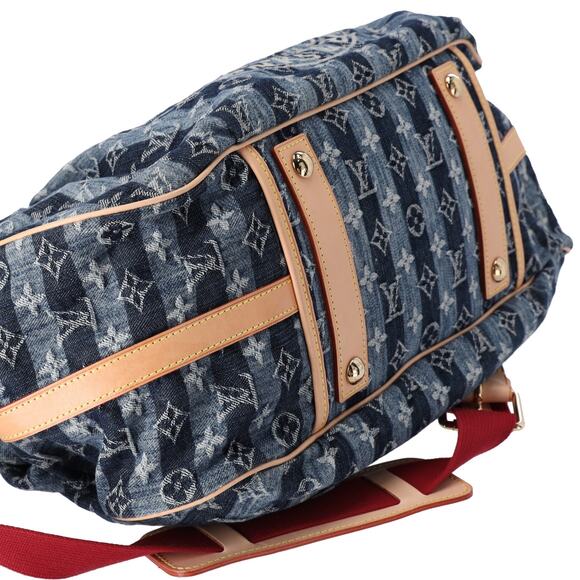 Louis Vuitton Cabas Raye GM Monogram Denim Handbag M95336 Blue - Picture 8 of 9